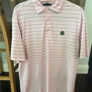 Masters Light Pink Striped Polo Shirt